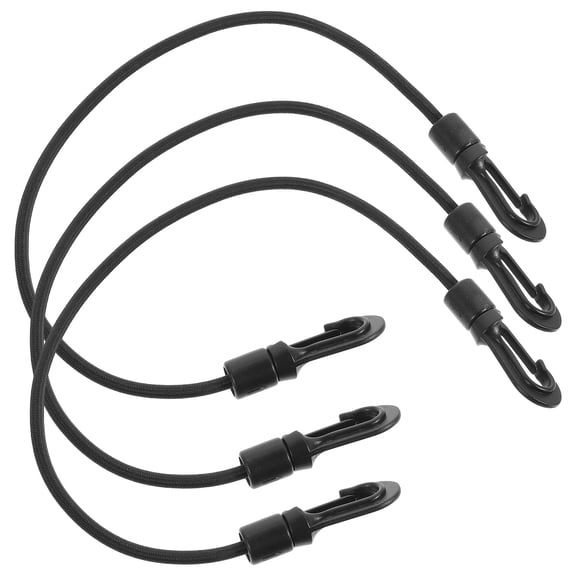 HINTRMENT 3Pcs Practical Black Dock Mooring Rope with Hooks for Yacht Sailboat and Boat Use