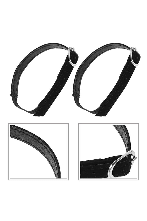 4Pairs Adjustable Black Elastic Ankle Resistance Bands Shoe Straps for Secure Fit
