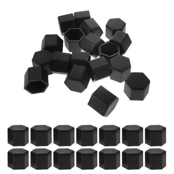 HINTRMENT 40Pcs Black Wheel Hub Screw Covers Hexagonal Lug Nut Caps Rustproof Tire Bolt Protection
