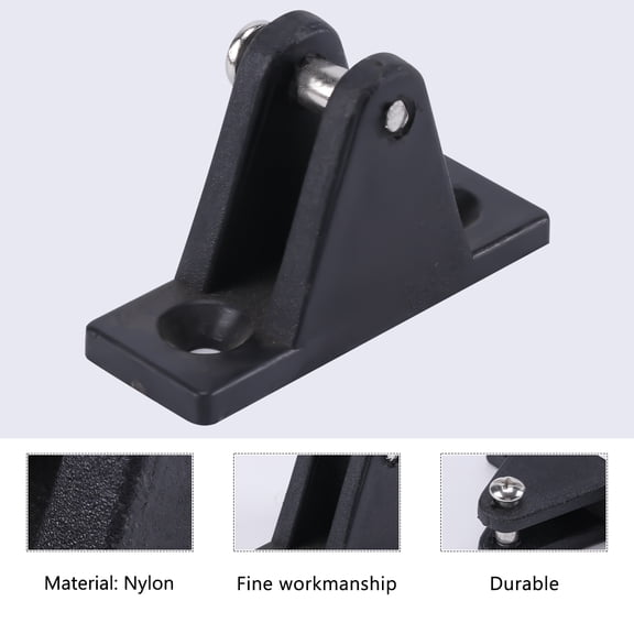HINTRMENT 4Pcs Black Nylon Deck Hinge for Boating Equipment Flat .36x1.57x0.79in