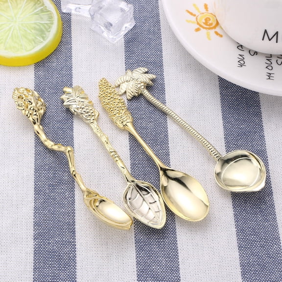 HINTRMENT 4-Piece Salad Serving Spoons Set Stainless Steel Kitchen Utensils with Mirror Finish