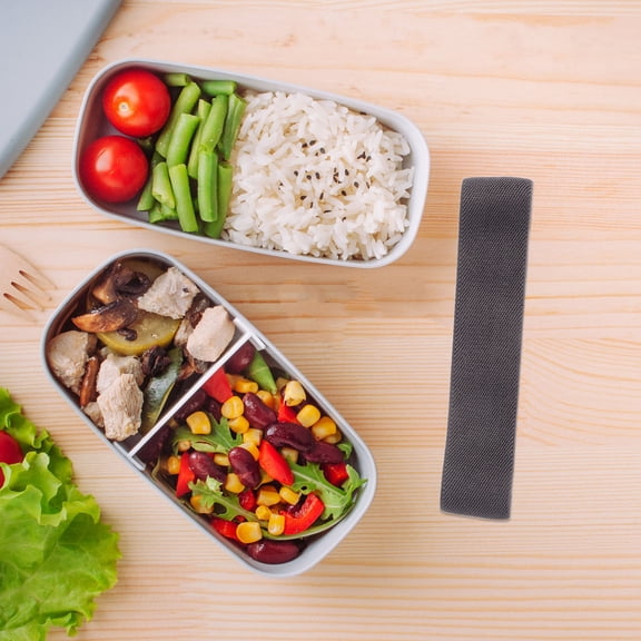 HINTRMENT 4Pcs Grey Nylon Elastic Bands for Lunch Boxes Bento Case Replacement Straps