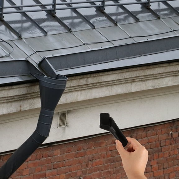 HINTRMENT 4Pcs Rv Gutter Spout Extensions Black Durable Rainwater Diverters for Efficient Roof Water Drainage