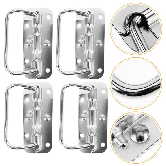 HINTRMENT 4Pcs Heavy Duty Stainless Steel Handles Foldable Spring Loaded Handles for Cabinet and Chest Use