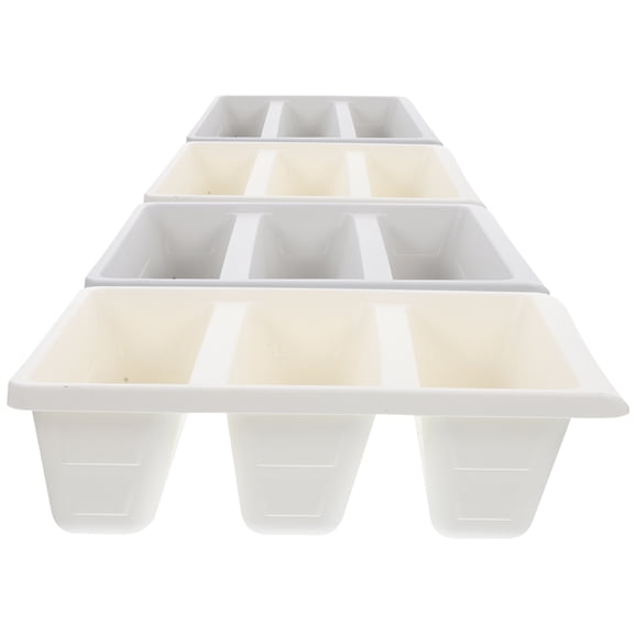 HINTRMENT Set of 4 Stackable White Shoe Storage Boxes with Compartments for Entryway and Closet Organization
