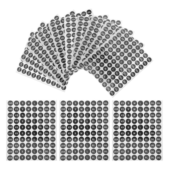 HINTRMENT 500pcs Clothing Size round Stickers 8 Sizes Coded Paper Self Labels