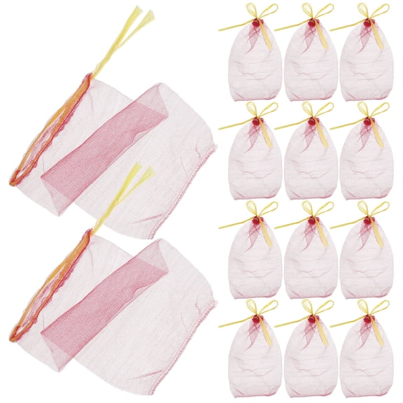 HINTRMENT 50Pcs Reusable Produce Bags in Red for Fresh Vegetable and Fruit Storage