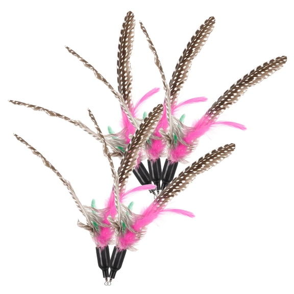 HINTRMENT 5Pcs Assorted Color Feather Heads for Cat Teaser Wand Enhance Pet Activity