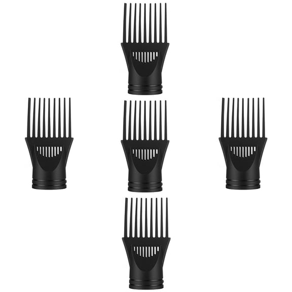 HINTRMENT 5Pcs Hair Dryer Concentrator Attachment Black Durable Plastic for Professional Hair Styling