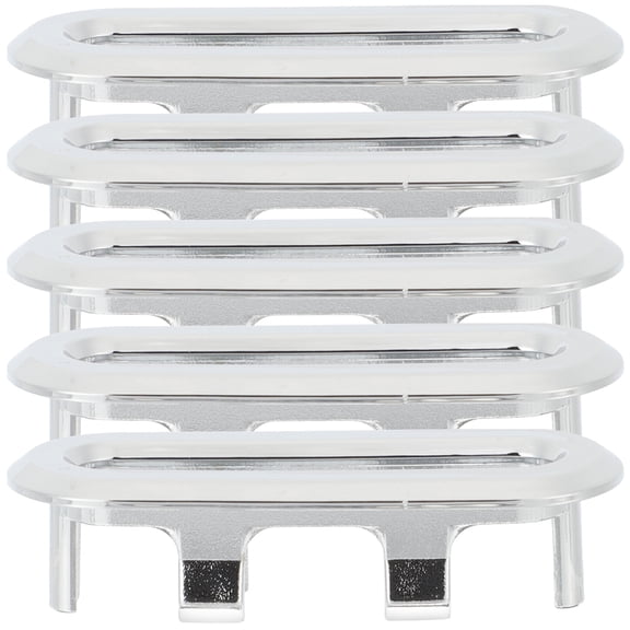 HINTRMENT Basin Overflow Covers Plated Silver Plastic Durable Easy to Use 5Pcs