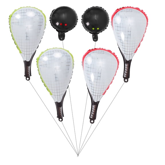 HINTRMENT 6Pcs Assorted Color Inflatable Racket Balloons for Sports Party Decorations and Festive Event Decor