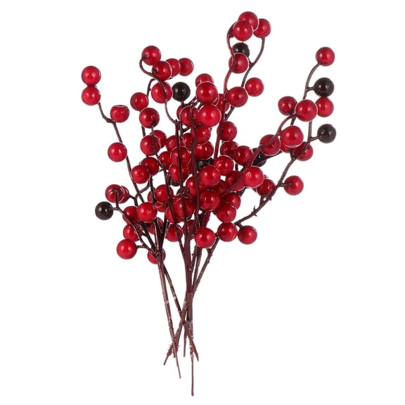 HINTRMENT 6pcs Christmas Red Berry Artificial Berries String Decor for Holiday