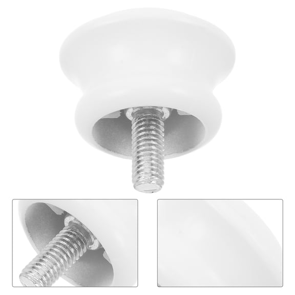 HINTRMENT 6pcs Curtain Rod End Caps M5 Screw on Plastic 5/8 Inch White