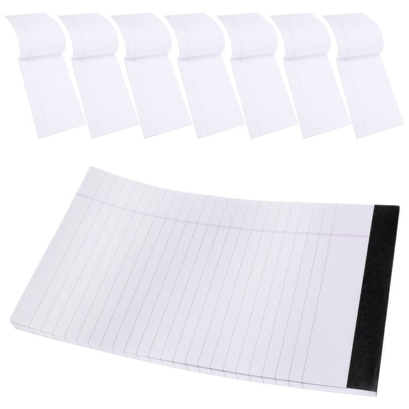 HINTRMENT 8Pcs White Writing Legal Pads A5 Tearable Notepads Wide Ruled for Office Use