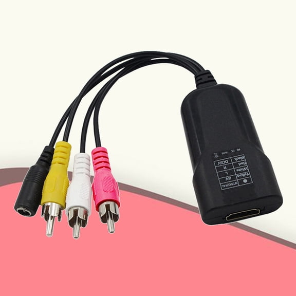 HINTRMENT AV Adapter to AV Converter Black Plastic for Home Theater Setup 1Set
