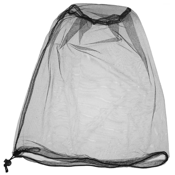 HINTRMENT Adjustable Black Mesh Mosquito Net for Head Outdoor Protection and Comfortable Wear