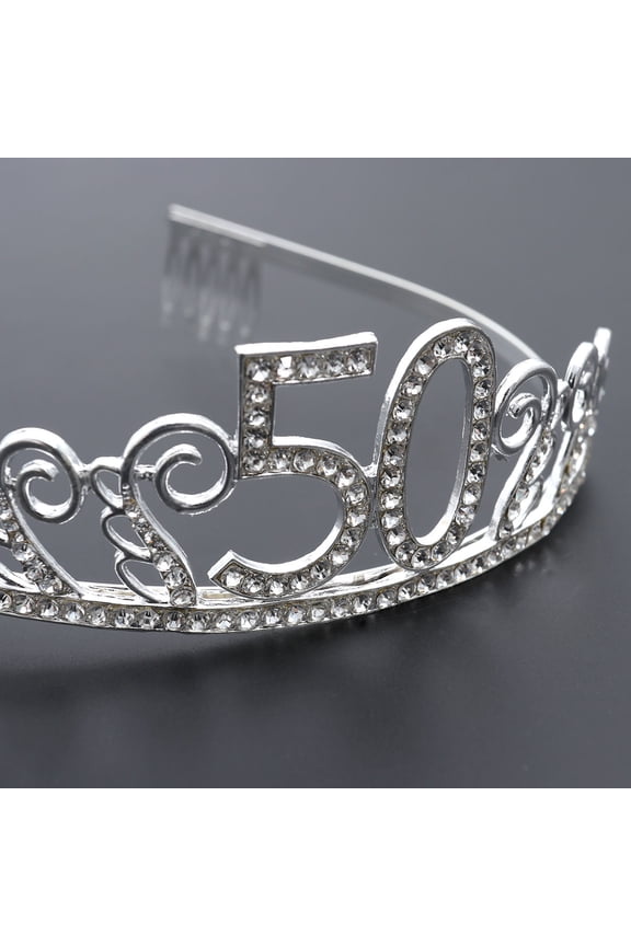 Birthday Queen Sash Set Rhinestone Tiara With Satin Material 1Set 156X9.5X0.1In Headress For Girls And Women