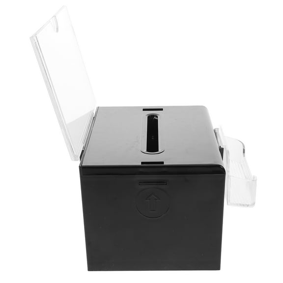 HINTRMENT Black Acrylic Ballot Box with Lock Secure Raffle Ticket Donation Suggestion Box for Storage 10.5x10.5x12.5 Inches