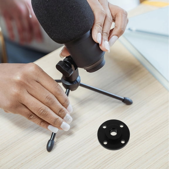 HINTRMENT Black Aluminum Microphone Wall Mount Bracket 3 8 16 Threaded Fixing Stand