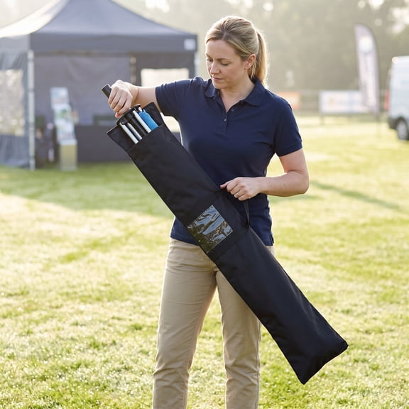 HINTRMENT Black Outdoor Flag Organizer Case in Oxford Cloth for Poles, Banners, and Displays