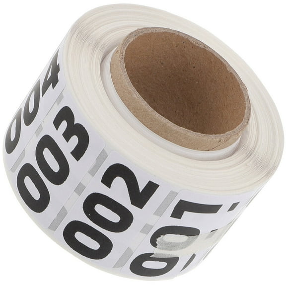 HINTRMENT Black Round Number Decals Labels for Inventory Tracking and Machine Identification