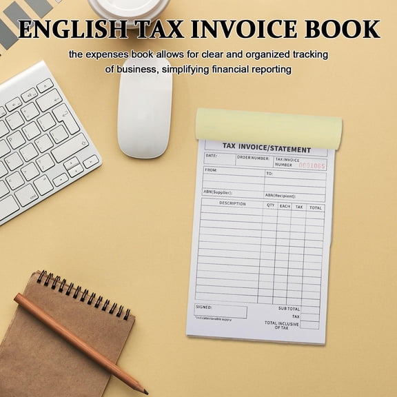 HINTRMENT Business Invoice and Receipt Book with English Format for Small Business Order Tracking and Export Retail Forms
