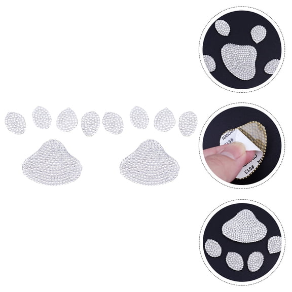 HINTRMENT Car Adhesive Sticker 2Pcs Rhinestone Stickers Silver Pretty Shape for Custom Decoration 1.77x1.38 Inch