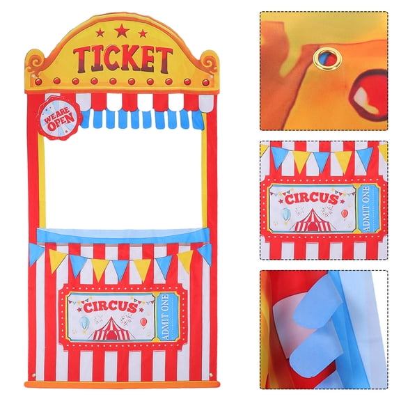 HINTRMENT Circus Ticket Booth Photo Prop Carnival Backdrop Door Banner