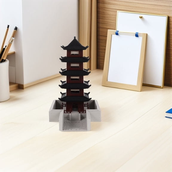 HINTRMENT Classic Chinese Architectural Model Tower for Feng Shui and Terrarium Accessories