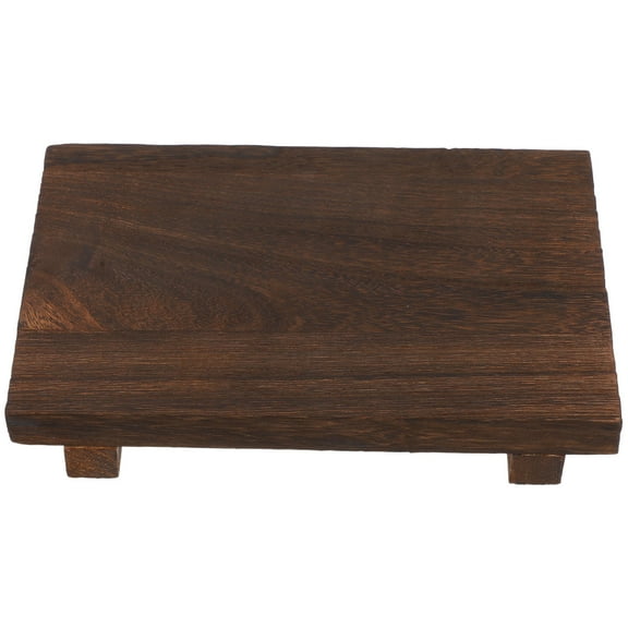 HINTRMENT Coffee Wood Display Tray for Home Use Stylish Minimalist Footed Tray with Easy Clean Design Multifunctional Wood Riser 7.5 inches