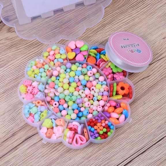 HINTRMENT Craft Beads Kits Diy Beads Set Assorted Color For Little Girls Hand Eye Coordination 1Set 520Pcs