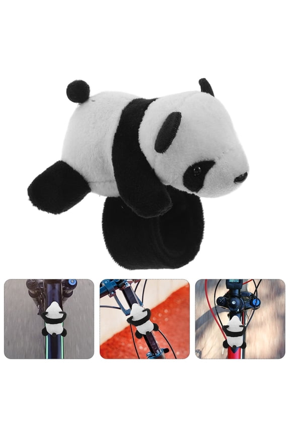 Creative Plush Panda Snap Bracelet Bike Accessory for Handlebar Decoration and Riding Gear