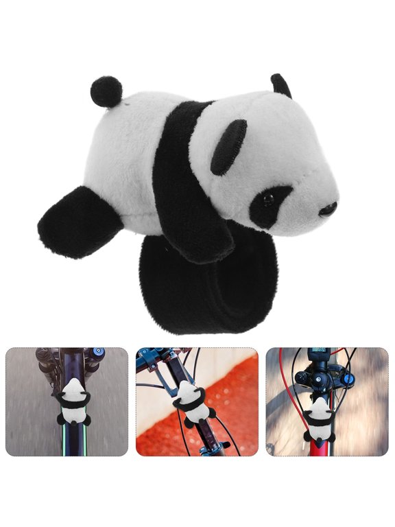 Plush Panda Slap Bracelet Bicycle Handlebar Decoration Durable Cute Animal Snap Band Accessory
