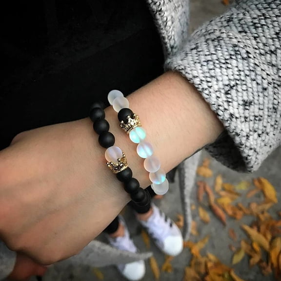 HINTRMENT Cute Bracelet 2Pcs Bead Bracelet For Girls Daily Wear And Casual Outfit With Glass Beads