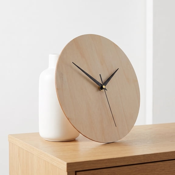 HINTRMENT DIY Wooden Clock Face Blank Round Unfinished Wood Dial for Custom Wall Clock
