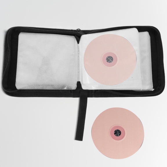 HINTRMENT Oxford Cloth Cd Storage Bag in Dark Red Lightweight Durable Cd Holder with Smooth Zipper