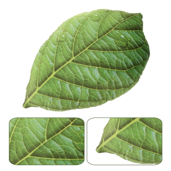 HINTRMENT Stuffed Leaf Pillow Leaf Shaped Green 1Pack
