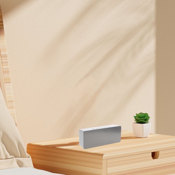 HINTRMENT Digital Electronic Clock Alarm Clock White Modern Style ABS for Bedroom Use 1Set