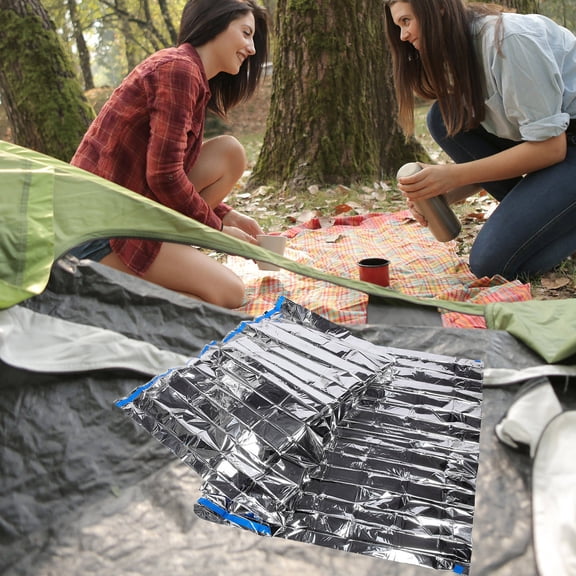 HINTRMENT Plated Silver Multi Use Emergency Sleeping Bag Retains Heat Blocks Rain Snow Moisture