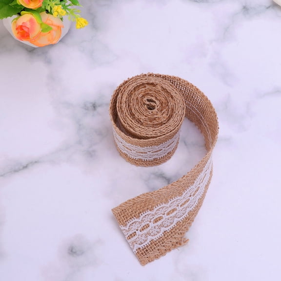 HINTRMENT Fabric Wedding Decoration Burlap Ribbon Rustic Style For Artists 2Pcs 5x78 7in