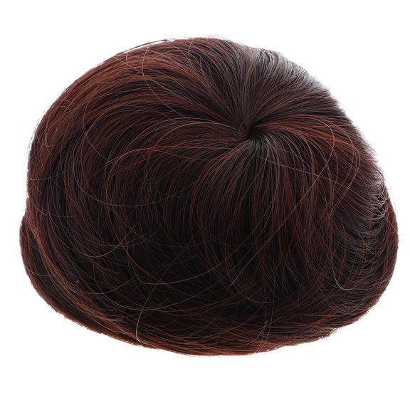 HINTRMENT Dark Brown Fake Bun Hairpiece Plastic Fit for Daily Wear, 1 Pack