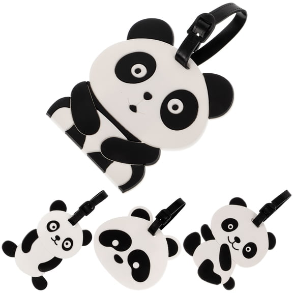 HINTRMENT 4pcs Creative Panda Luggage Tags for Travel, Fashion Suitcase Tag