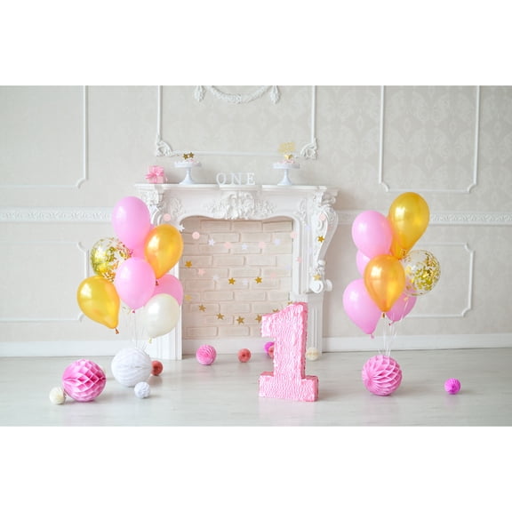 HINTRMENT Multi-Colored First Birthday Party Photo Booth Backdrop Wall Decoration 90x150cm 1 Piece