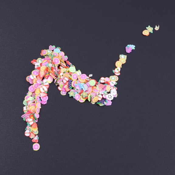 HINTRMENT Fruit Series Square Round Oval Plastic Fruit Clay Slices 300 Pcs Nail Art Decoration