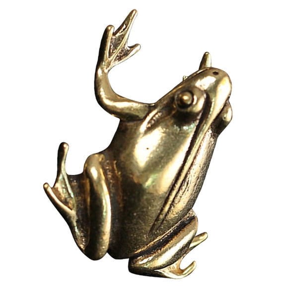 HINTRMENT Brass Frog Statue Tabletop Adornment for Tea Table Home Decor