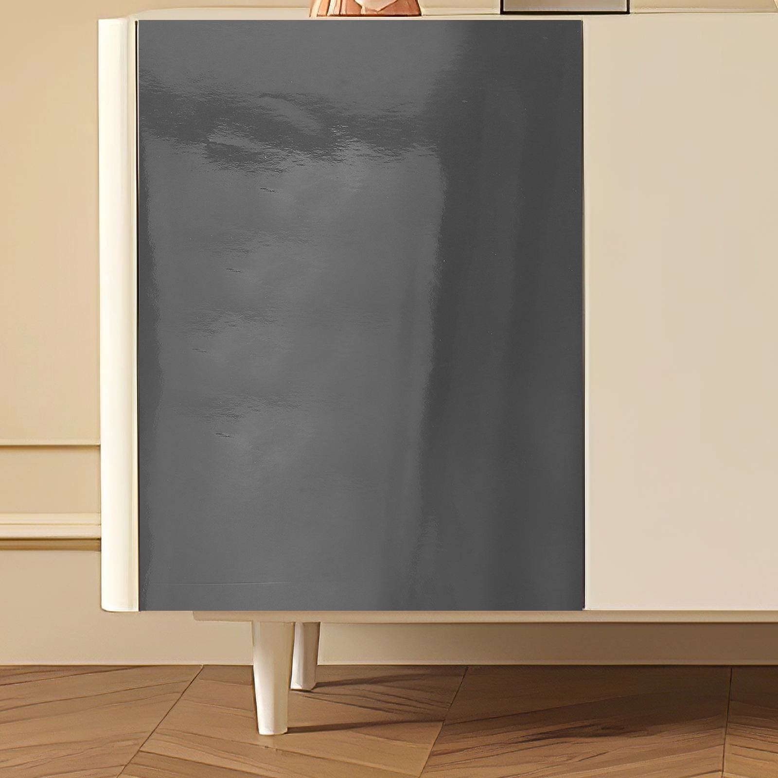 HINTRMENT Grey Permanent Vinyl Roll Kitchen Cabinet Stickers Furniture Renovation Waterproof And Self Adhesive Wall Cover