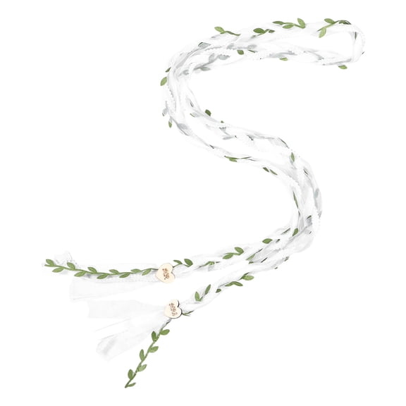 HINTRMENT Handfasting Wedding Lasso Rope White with Wood Pendants Elegant Unity Ceremony Cord