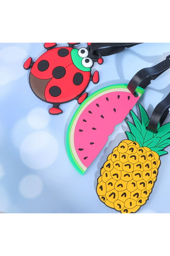 Luggage Tag Assorted Color 12X6cm PVC Identification Name Holder For Backpacks Kids Luggage Tags 3Pcs