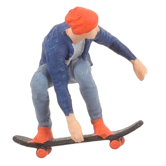 HINTRMENT Tiny Skateboarding People Figurine Resin Ornament for School Project and Landscape Layout