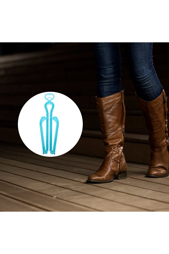 PP Plastic Folding Boot Shaper with Adjustable Stand for Blue Knee High Boot Shape Support